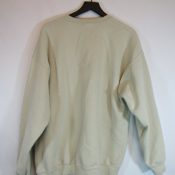 Gildan Beige Tan Crew Neck Winter Skiing Snowboard Goggles Sweatshirt - Picture 5 of 6